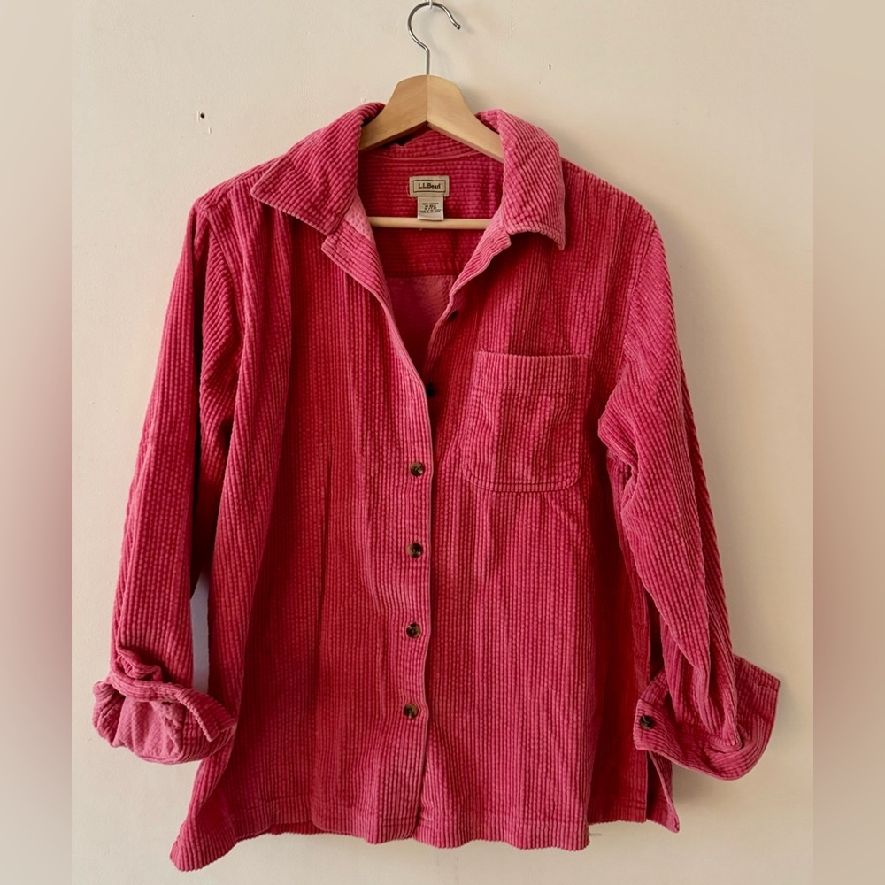 L.L. Bean Pink Corduroy Shacket